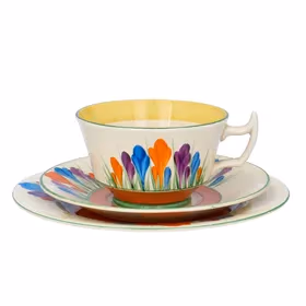 Clarice Cliff Crocus Athens Shape Trio