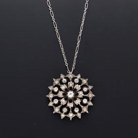 Gold Silver and Diamond Pendant
