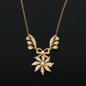 Vintage 15ct Gold Pearl Pendant Necklace