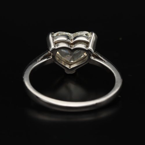 Platinum Heart Shaped Diamond Ring image-5