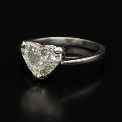Platinum Heart Shaped Diamond Ring image-3