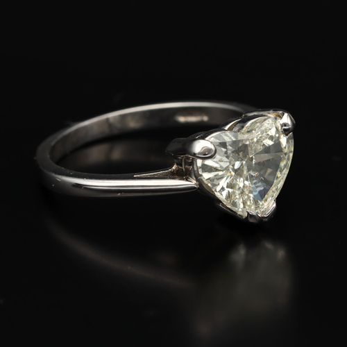 Platinum Heart Shaped Diamond Ring image-1