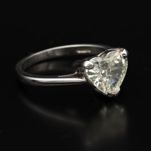 Platinum Heart Shaped Diamond Ring