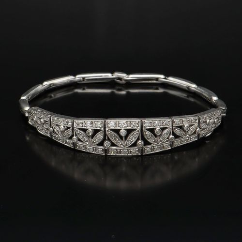 Art Deco Platinum and 18ct Gold Diamond Bracelet or Brooch image-1