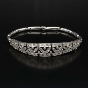 Art Deco Platinum and 18ct Gold Diamond Bracelet or Brooch