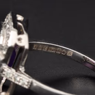 Platinum Diamond and Amethyst Ring