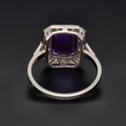 Platinum Diamond and Amethyst Ring