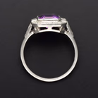 Platinum Diamond and Amethyst Ring