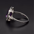 Platinum Diamond and Amethyst Ring