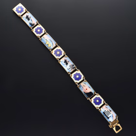Vintage Norwegian Vermeil Sterling Silver Nordic Scenes Bracelet