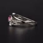 18ct White Gold Pink Sapphire Diamond Ring