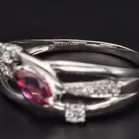 18ct White Gold Pink Sapphire Diamond Ring