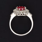 Oval Ruby & Diamond Cluster Ring