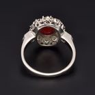 Oval Ruby & Diamond Cluster Ring