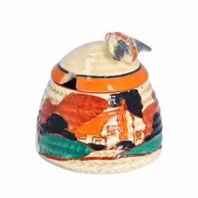 Clarice Cliff ‘Farm House’ Beehive Preserve Pot