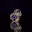 360° view of The Antique Peridot, Amethyst, Garnet And Diamond Spider Ring