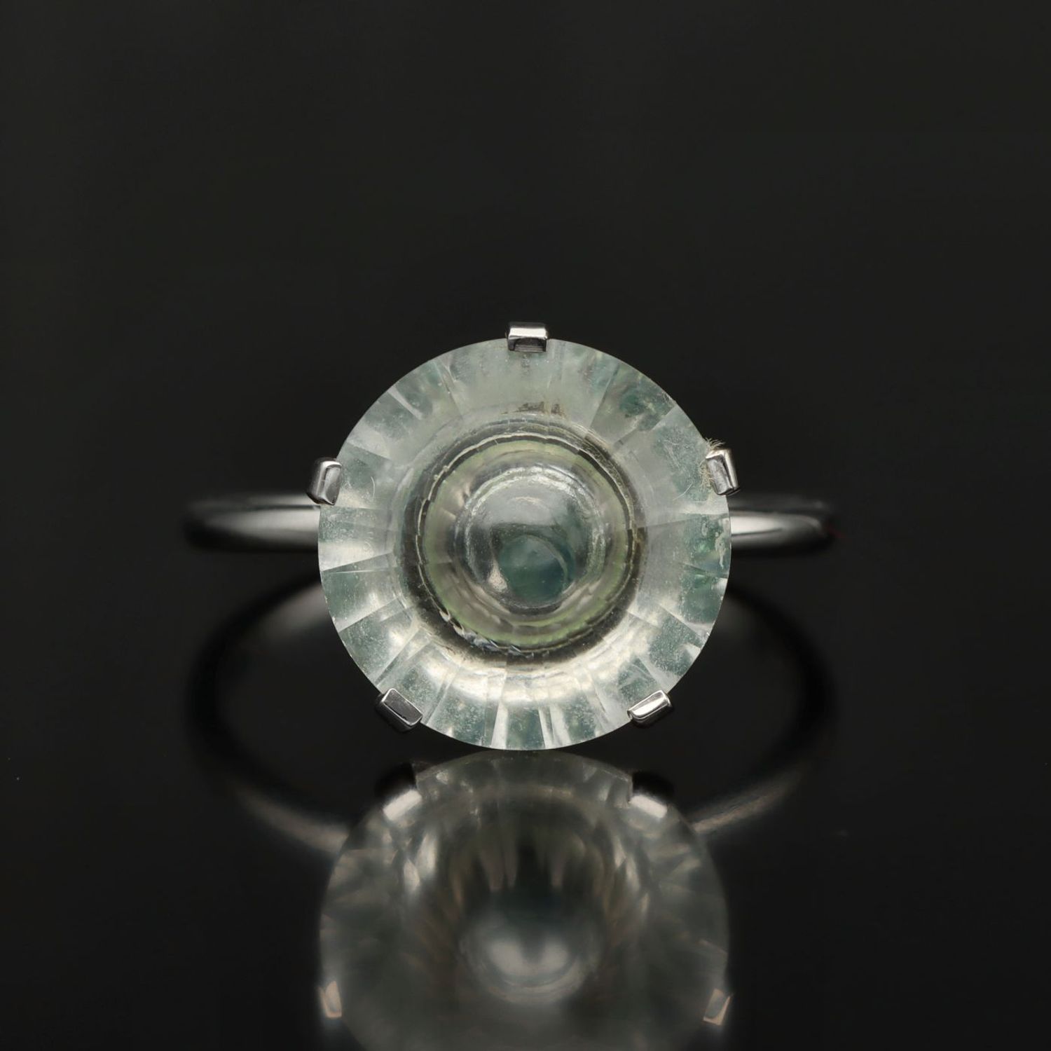 Solid hot sale crystal ring