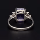 Platinum Tanzanite and Diamond Ring