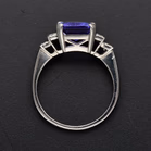 Platinum Tanzanite and Diamond Ring