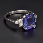 Platinum Tanzanite and Diamond Ring