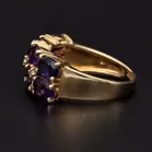 Gold Sapphire Amethyst Diamond Dress Ring