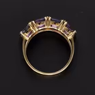 Gold Sapphire Amethyst Diamond Dress Ring