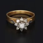 Heavy Vintage 18ct Yellow Gold Diamond Ring