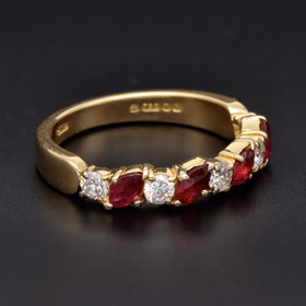 18ct Yellow Gold Ruby & Diamond Ring