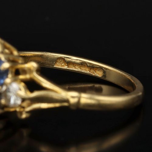 18ct Gold Sapphire and Diamond Ring image-4