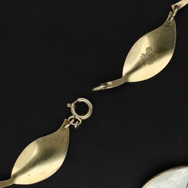 Norwegian Vermeil Sterling Silver Single Leaf Necklace