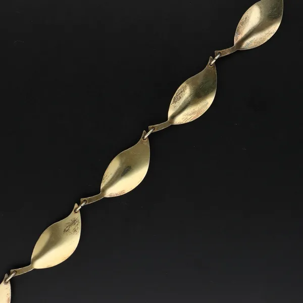 Norwegian Vermeil Sterling Silver Single Leaf Necklace