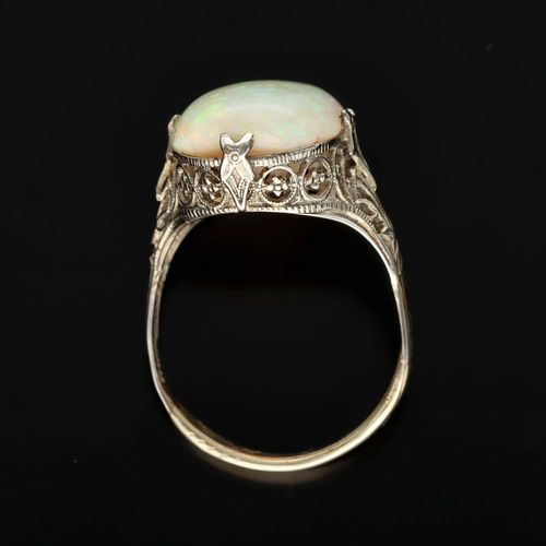 14k White Gold Opal Ring image-5