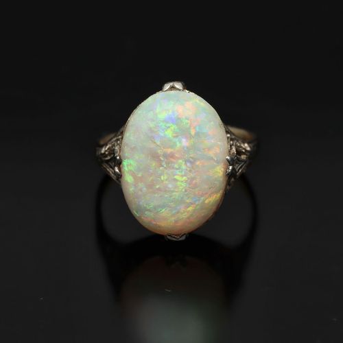 14k White Gold Opal Ring image-2