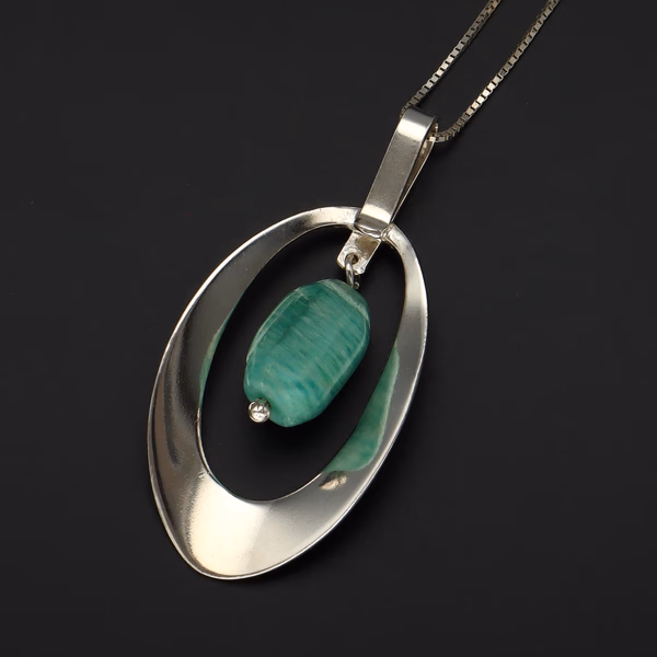 Norwegian Mid Century Silver Pebble Necklace