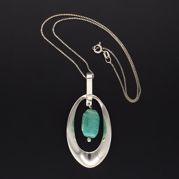 Norwegian Mid Century Silver Pebble Necklace