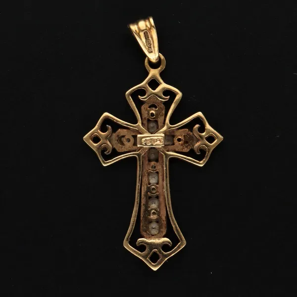 Retro Gold 0.25ct Diamond Cross