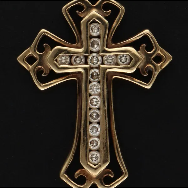 Retro Gold 0.25ct Diamond Cross