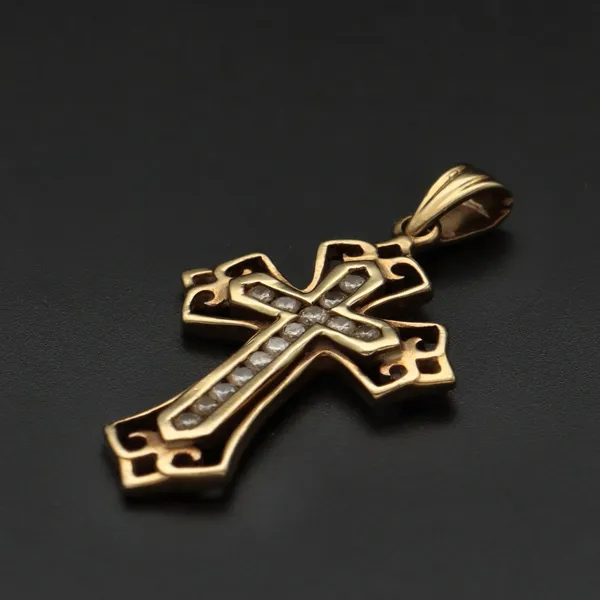 Retro Gold 0.25ct Diamond Cross