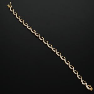 Heavy 9ct Gold Gemset Bracelet