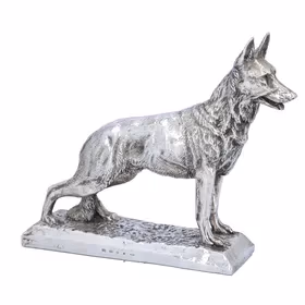 Naturalistic Millennium Silver Model of a German Shepherd