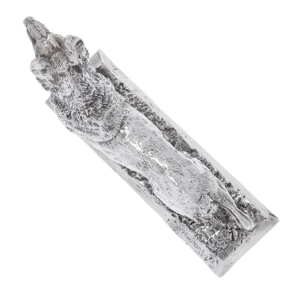Naturalistic Millennium Silver Model of a German Shepherd