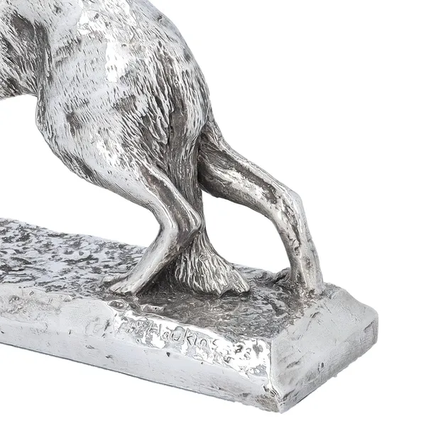 Naturalistic Millennium Silver Model of a German Shepherd