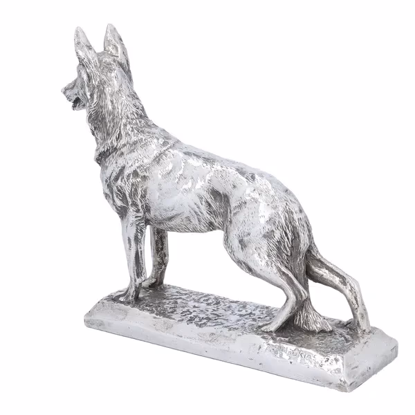 Naturalistic Millennium Silver Model of a German Shepherd