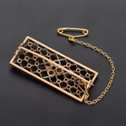 Antique Gold Diamond and Sapphire Brooch
