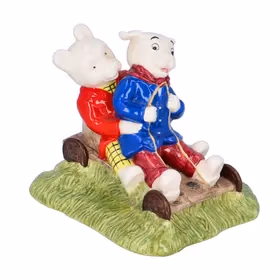 Royal Doulton Rupert the Bear and Algy Pug Go-Carting Figurine