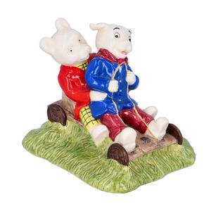 Royal Doulton Rupert the Bear and Algy Pug Go-Carting Figurine