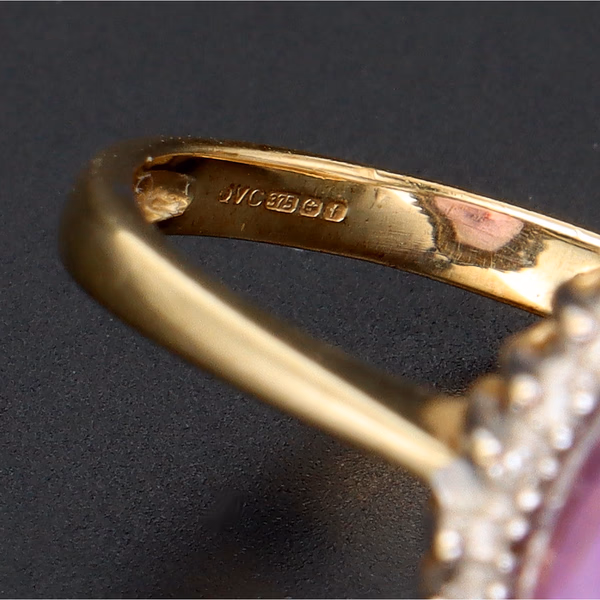 9ct Gold 14ct Amethyst Diamond Ring