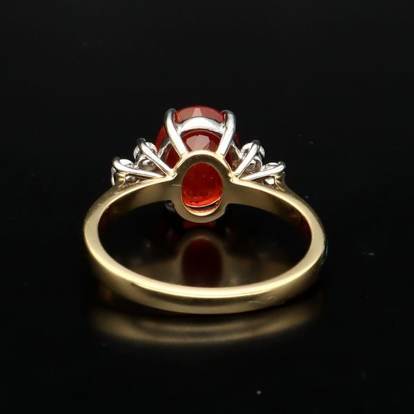 18ct Gold Fire Opal and Diamond Ring
