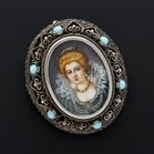 19th Century Hand Painted Silver Brooch