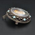 19th Century Hand Painted Silver Brooch